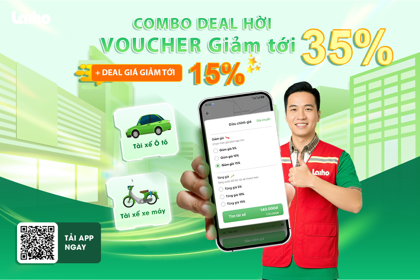 COMBO DEAL HỜI: VOUCHER Giảm tới 50% - Dùng kèm "Deal Giá" (-15%) Giảm giá 2 lần x2 Ưu đãi 1