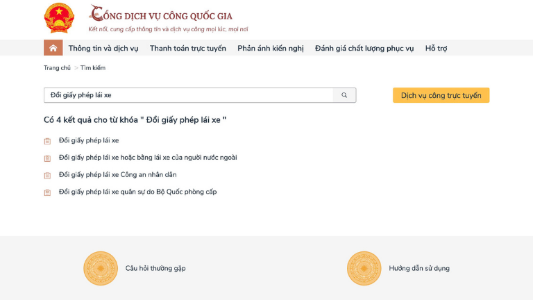 đổi giấy phép lái xe