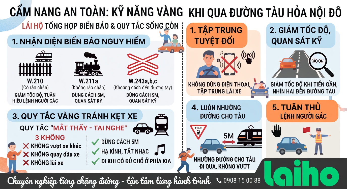 CẨM NANG LÁI XE AN TOÀN - LÁI XE BĂNG QUA ĐƯỜNG TÀU HOẢ NƠI NỘI ĐÔ 37
